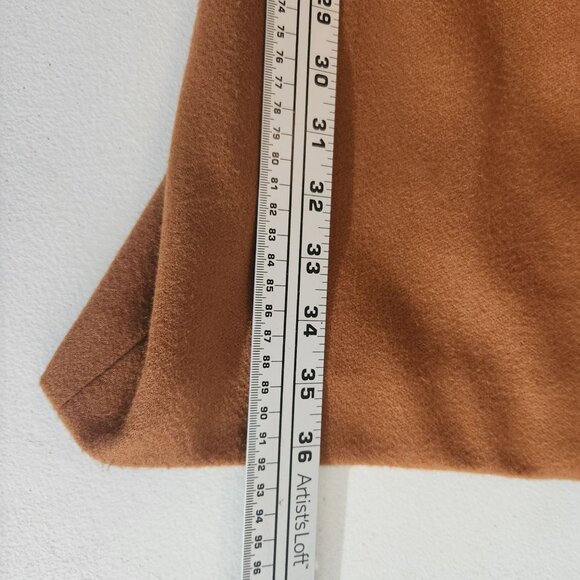 Camel Brown Longline Coat With Leopard-Print Lining Single-Button Closure Skies - Picture 6 of 15